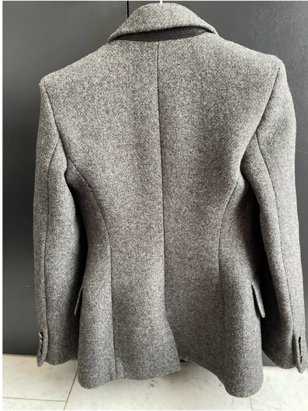 KHAITE Delphine Double Breasted Dark Charcoal Wool Tailored Blazer - Picture 5 of 6